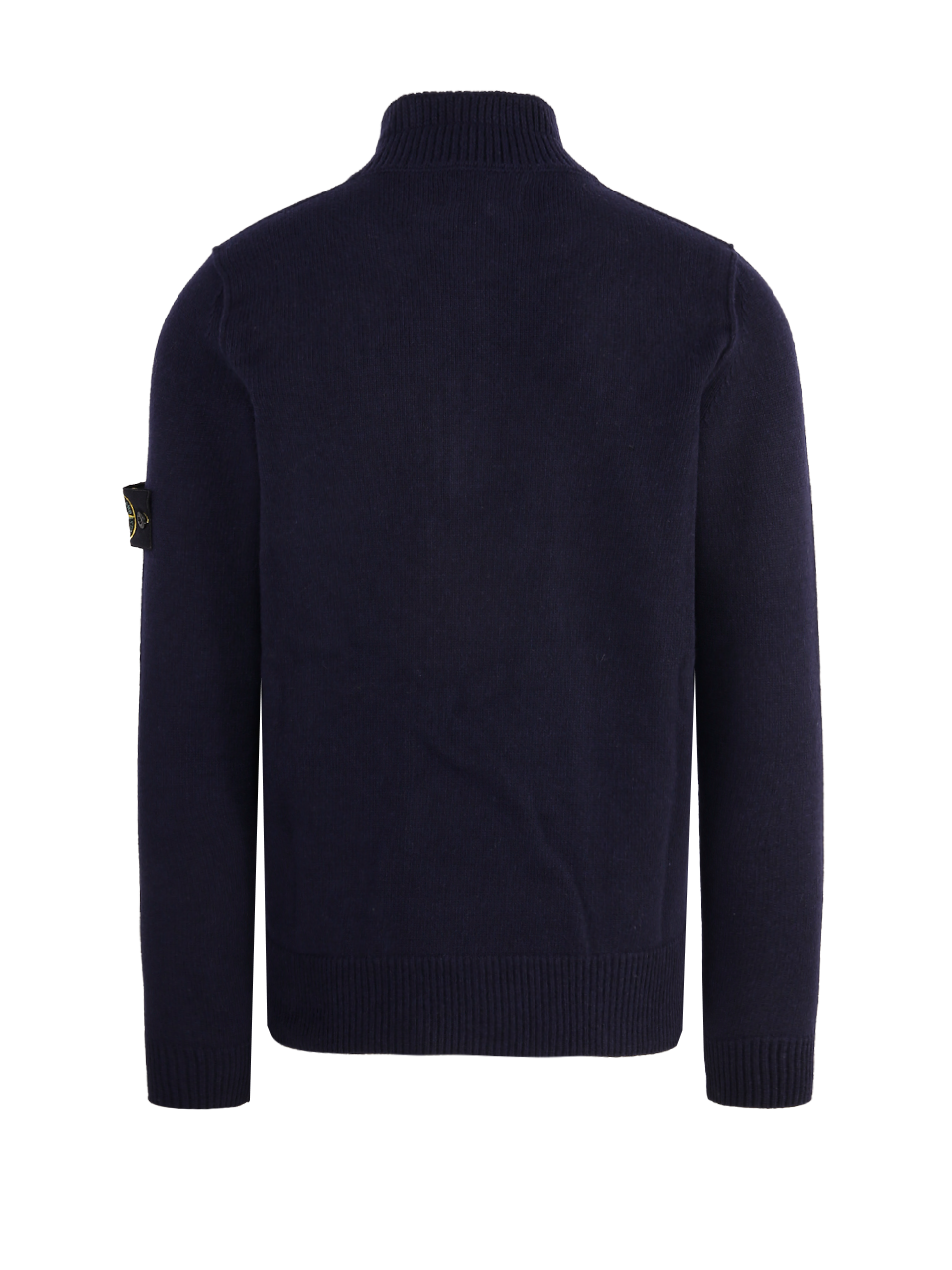 MEN STONE ISLAND BLUE WOOL HALF ZIP SWEATER