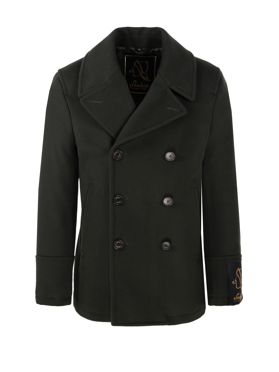 MEN SEALUP GREEN WOOL PEACOAT AMALFI