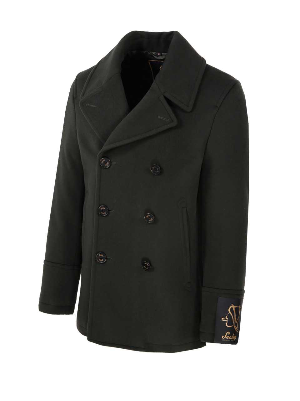 MEN SEALUP GREEN WOOL PEACOAT AMALFI