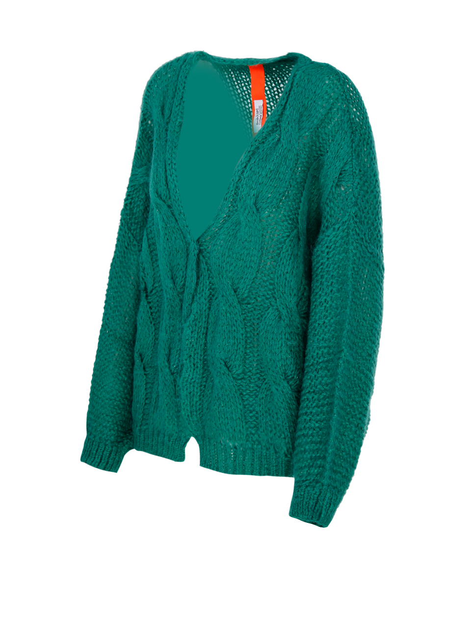 WOMAN COLOUR MARKET GREEN MOAHIR CARDIGAN