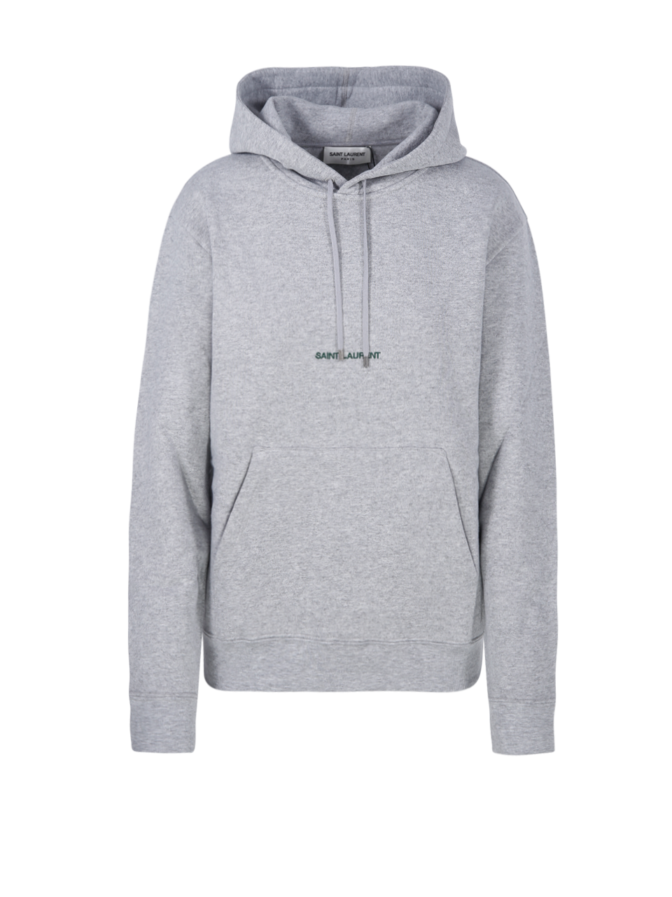 WOMAN SAINT LAURENT GREY COTTON HOODIE SWEATSHIRT
