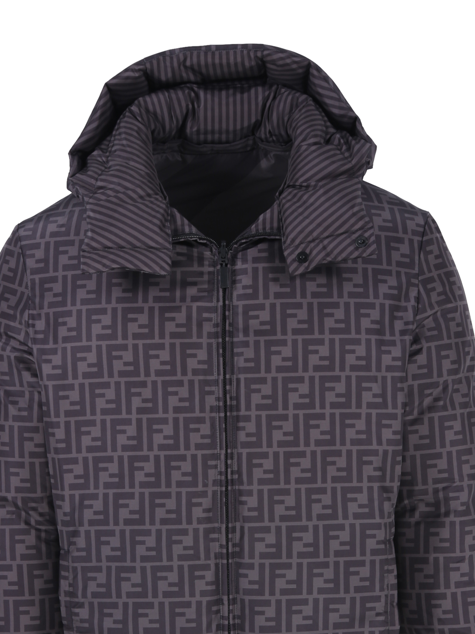 MEN FENDI DARK AND BLACK DOWN JACKET LOGO