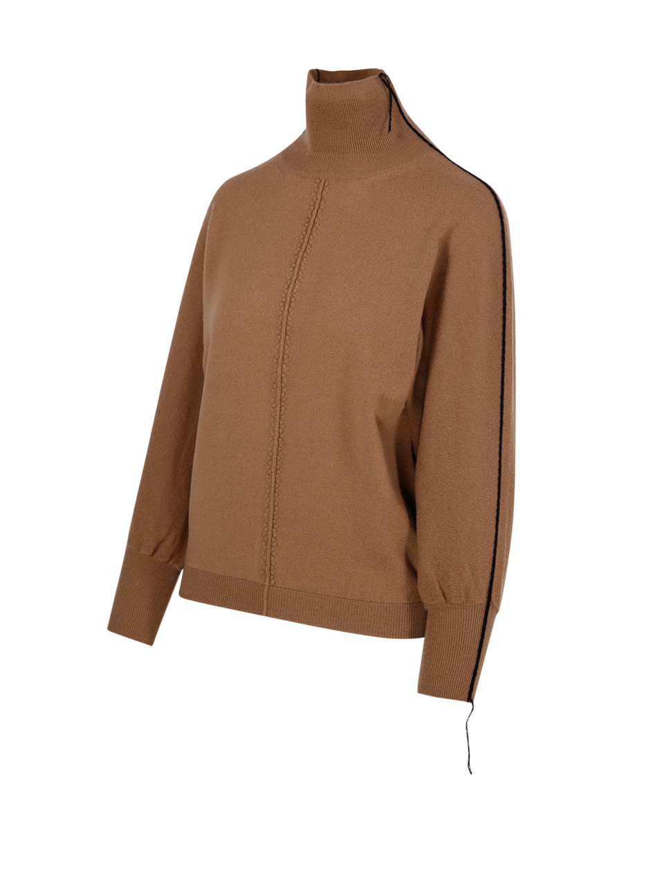 WOMAN NUDE DARK BEIGE WOOL TURTLE NECK 