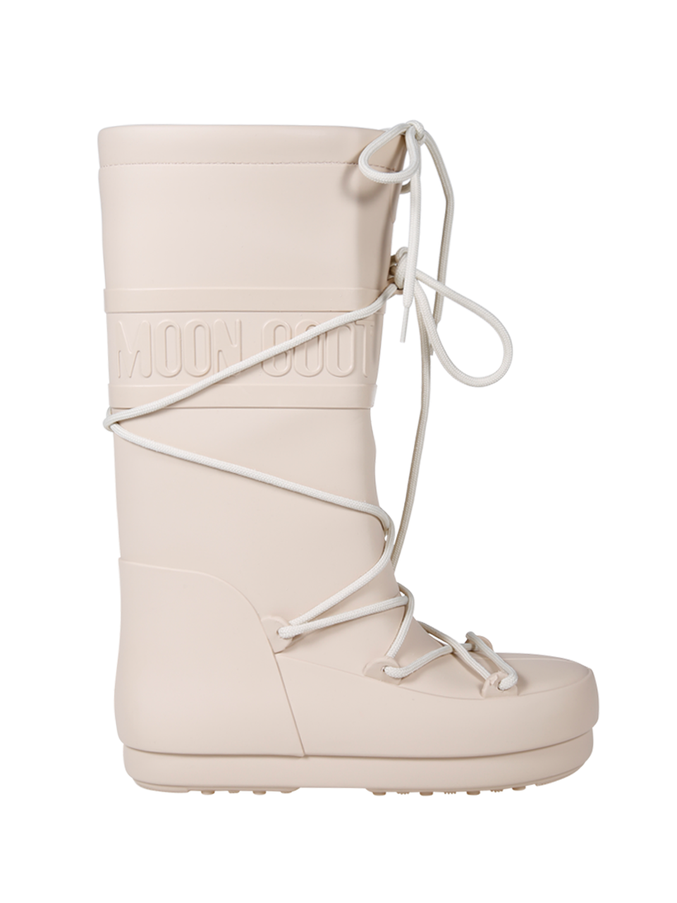 WOMAN MOON BOOT WHITE FABRIC RAIN BOOT HIGH PROTECHT