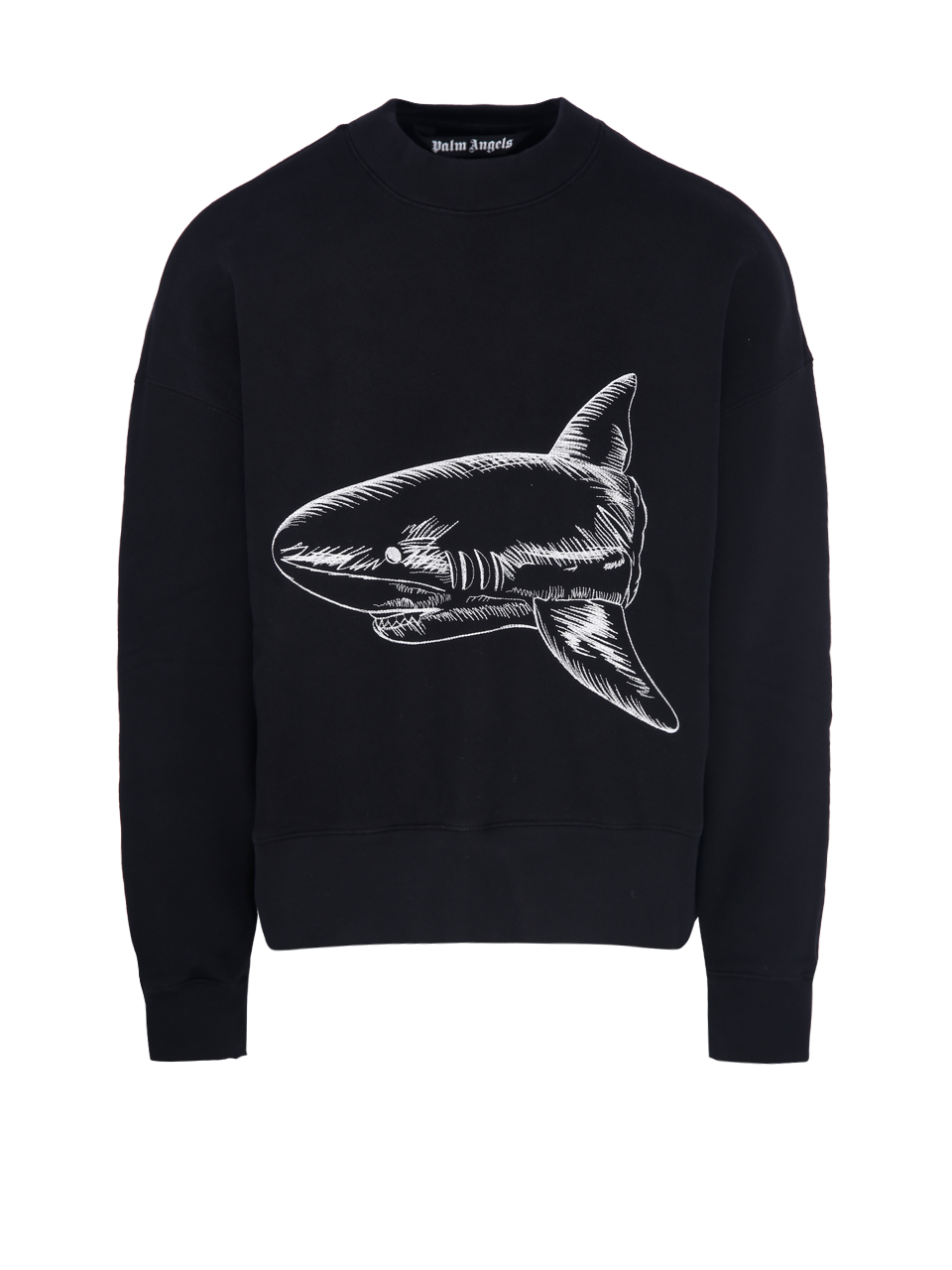 UOMO PALM ANGELS MAGLIA NERA IN COTONE UOMO PALM ANGELS MAGLIA NERA IN COTONE