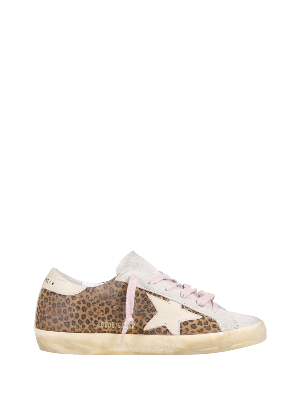 WOMAN GOLDEN GOOSE BROWN LEATHER SUPERSTAR MACULATED SUEDE UPPER SUEDE