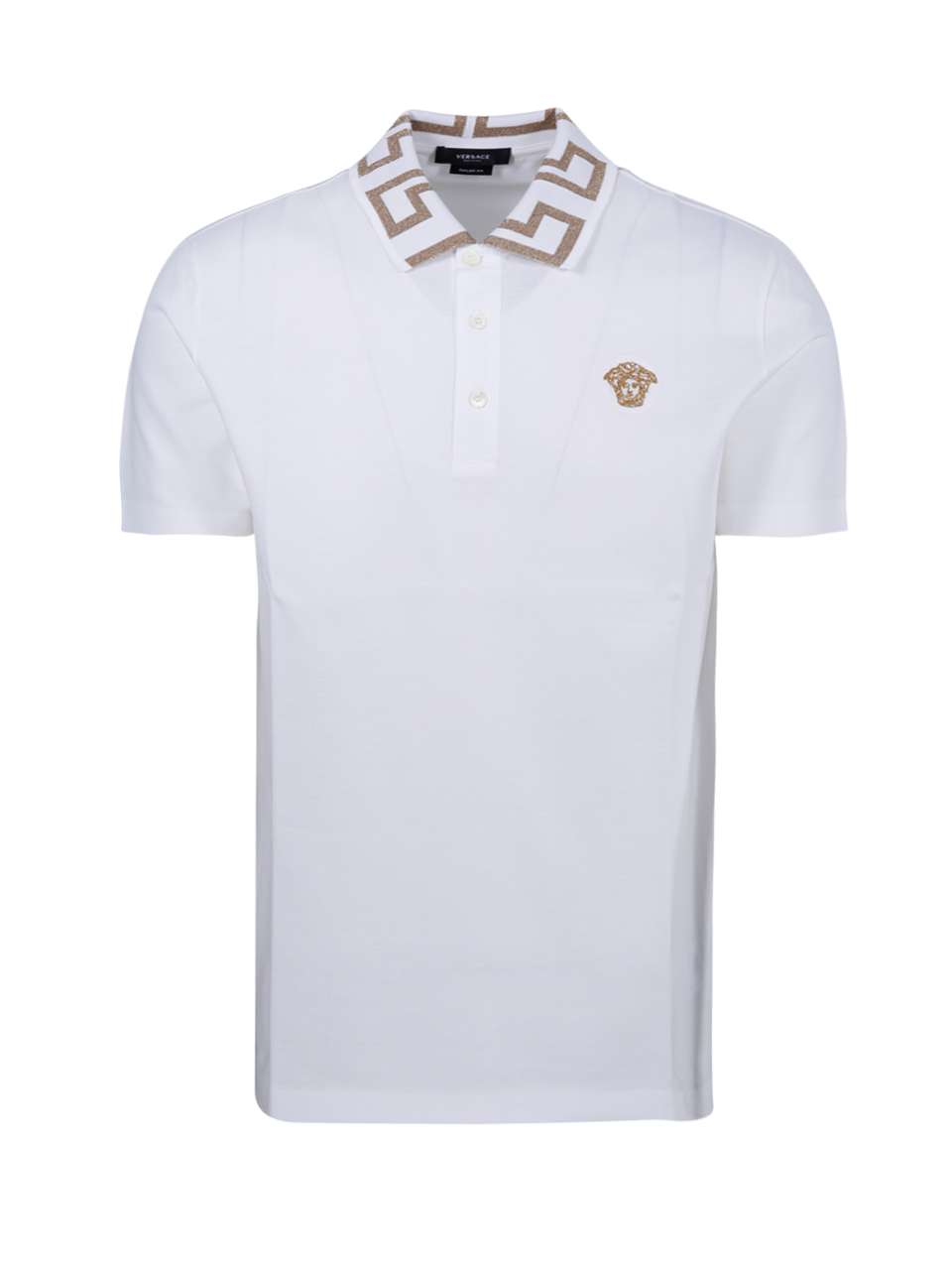 MEN VERSACE WHITE COTTON POLO