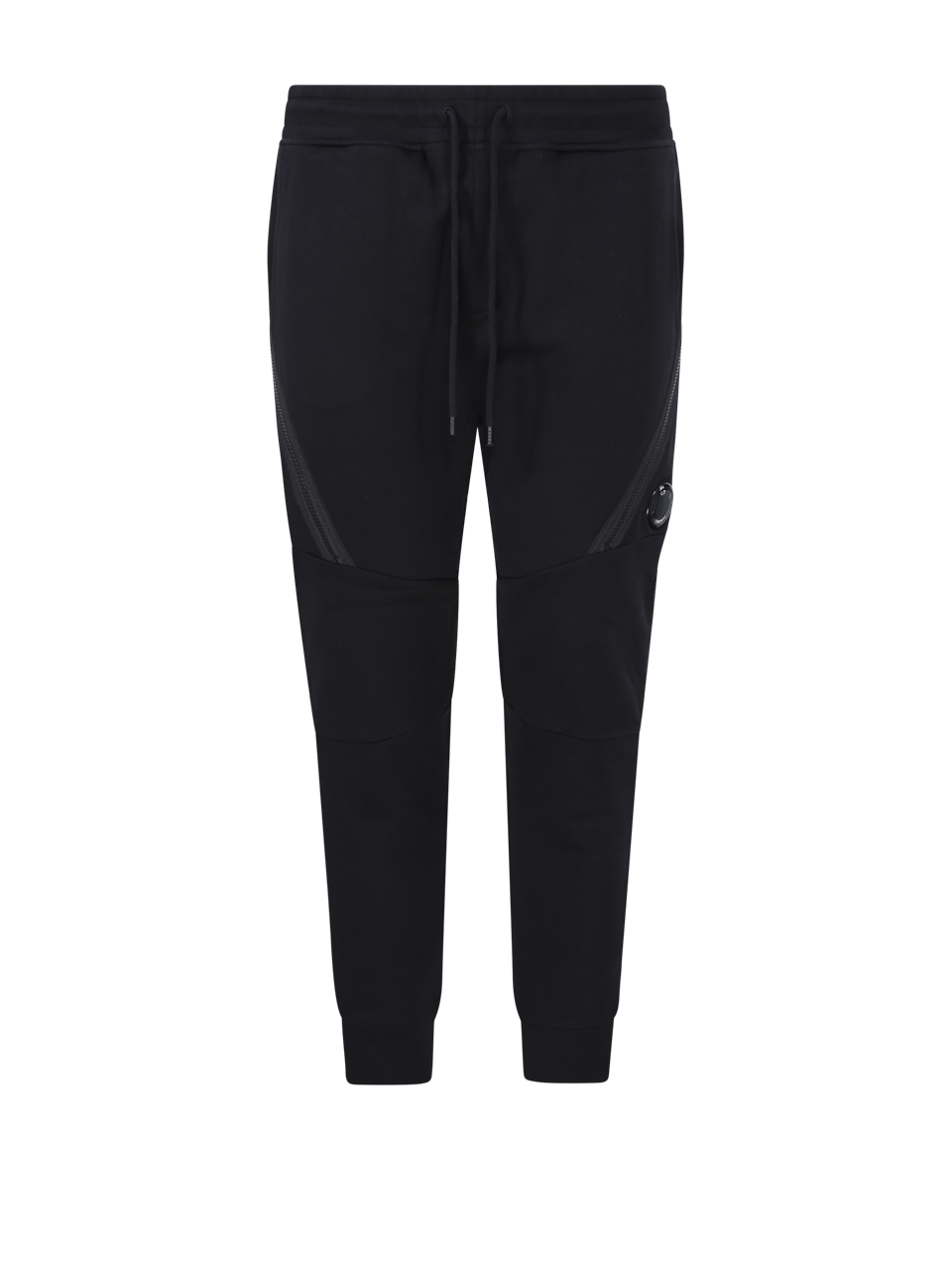 MEN BLACK COTTON ZIPPED TRACK PANT