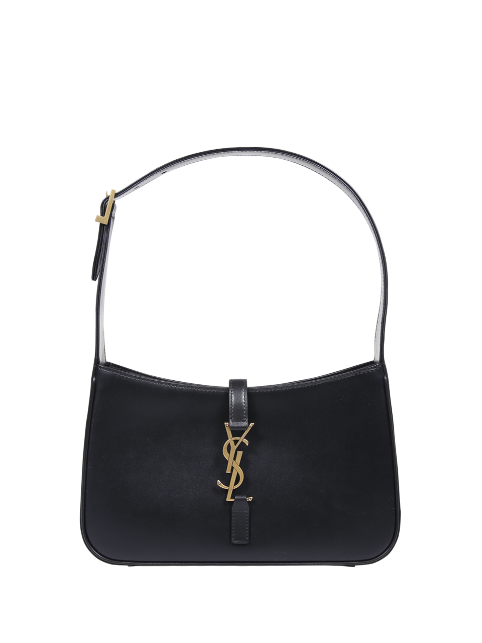 WOMAN SAINT LAURENT BLACK LEATHER MONOGRAM HOBO BAG