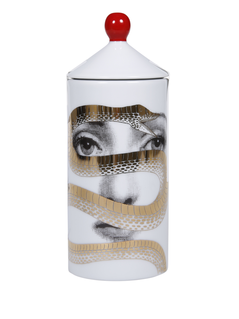 FORNASETTI WHITE GLASS TALVOLTA ROOM SPRAY - DÉCOR PECCATO ORIGINALE - FRAGRANCE FRUTTO PROIBITO
