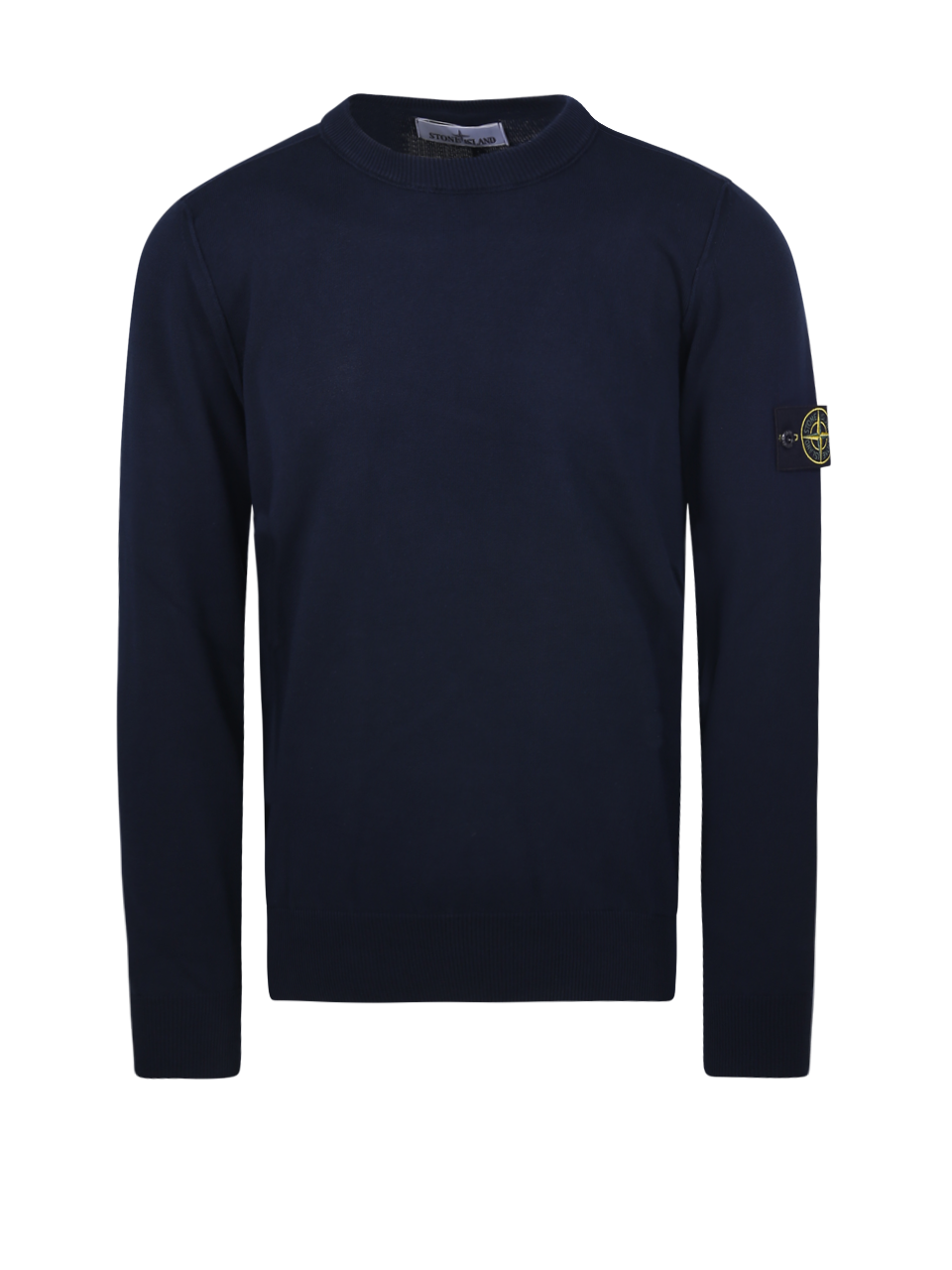 MEN STONE ISLAND DARK BLUE COTTON PULLOVER 