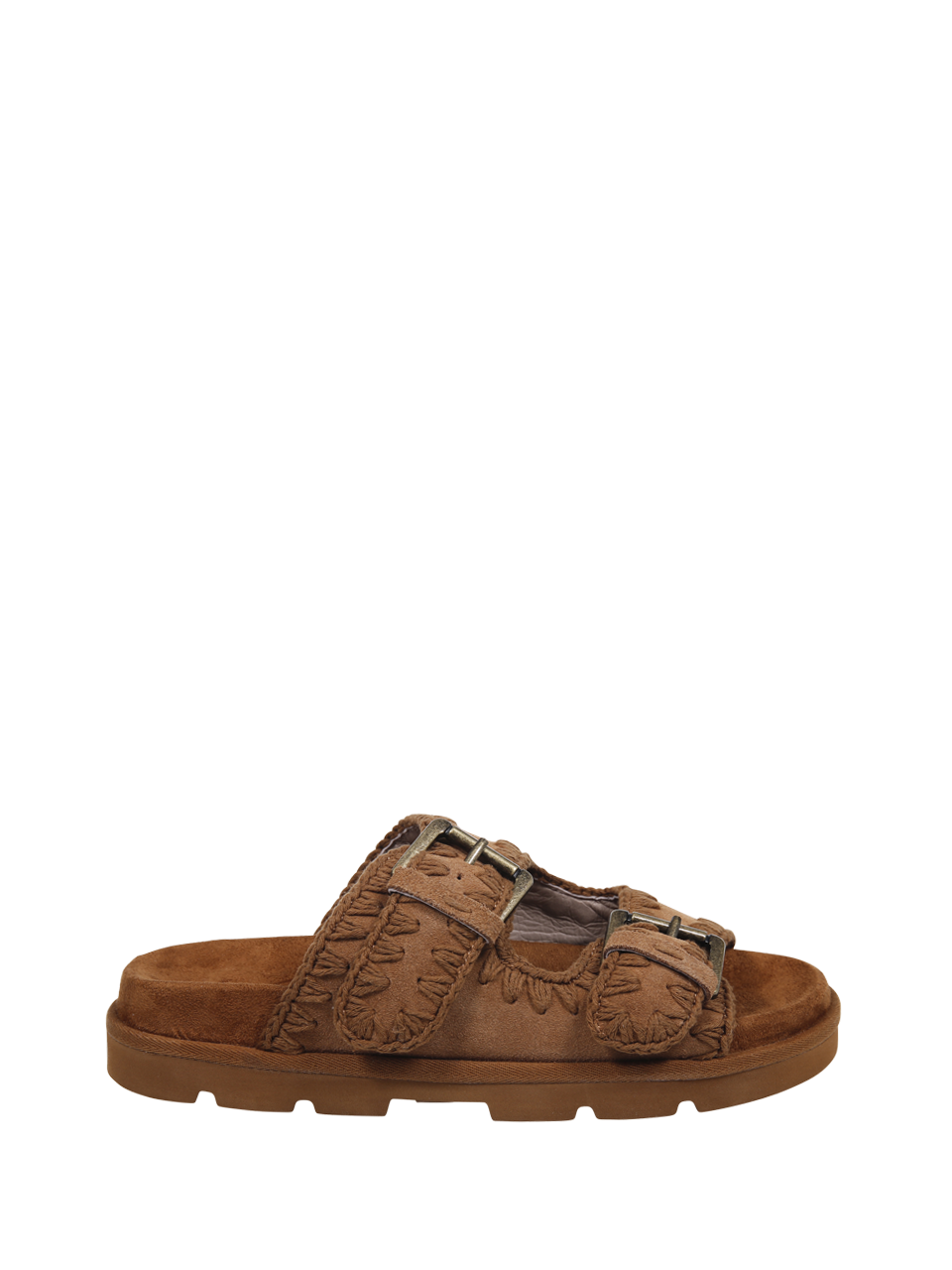 WOMAN MOU BROWN SUEDE LOW BIO SANDAL 