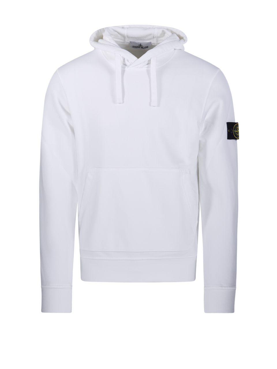MEN STONE ISLAND WHITE COTTON HOODIE 