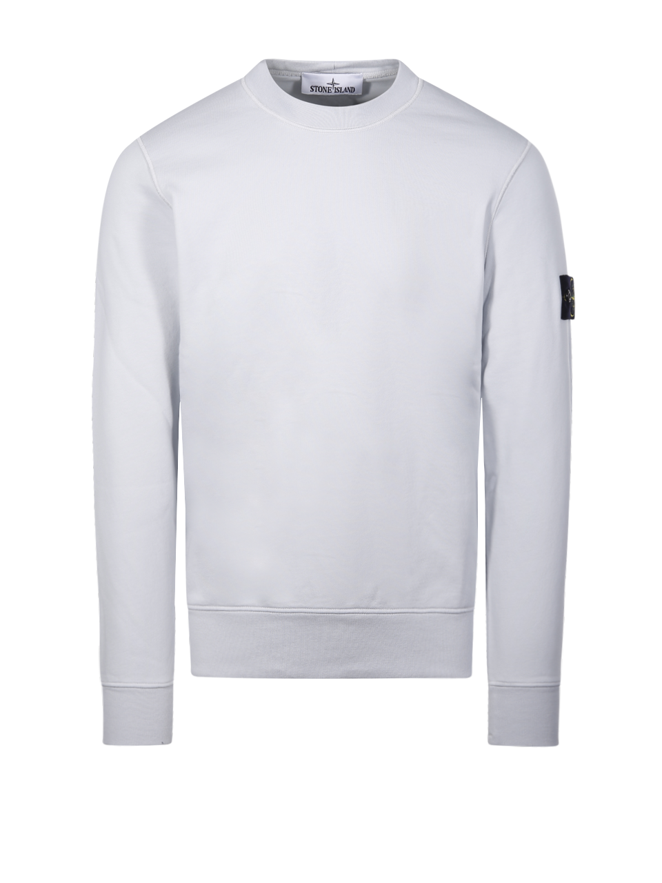 UOMO STONE ISLAND FELPA GIROCOLLO IN COTONE AZZURRO