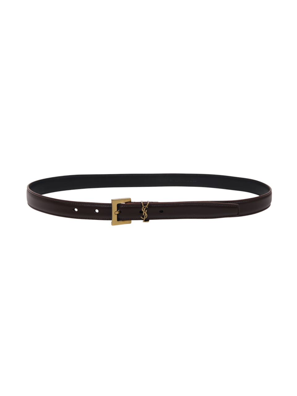 WOMAN SAINT LAURENT BORDEAUX LEATHER MONOGRAM BELT