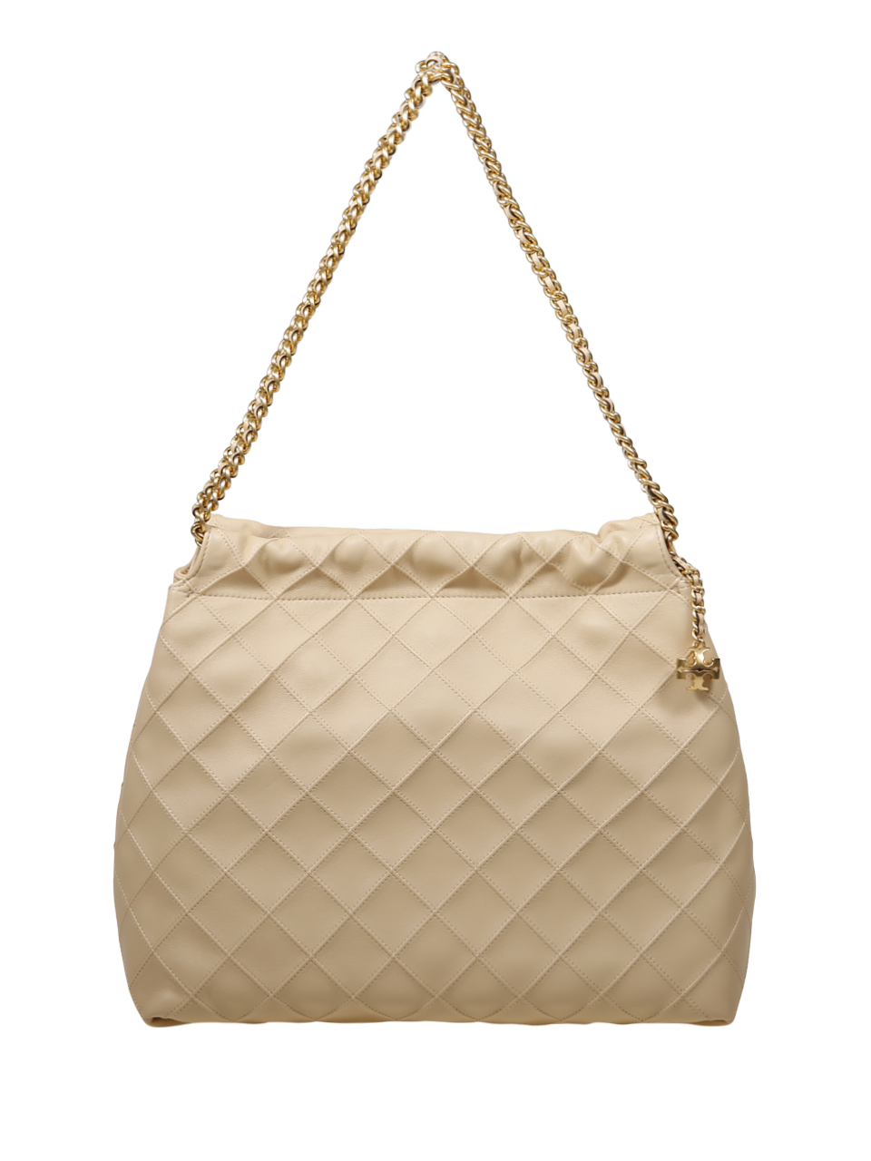 DONNA TORY BURCH BORSA HOBO FLEMING IN PELLE VANIGLIA