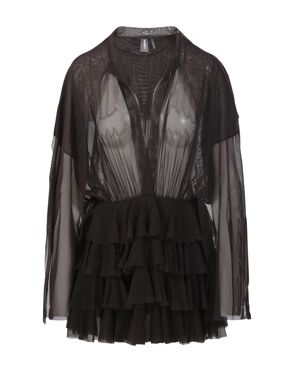 DONNA NORMA KAMALI ABITO CORTO LAUREN NERO CON FIOCCO