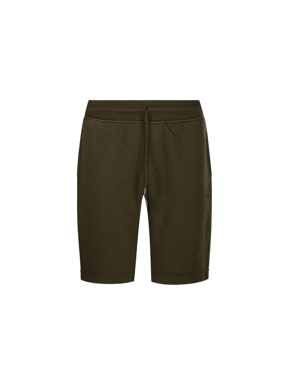 UOMO CP COMPANY GREEN COTTON LOGO SHORTS