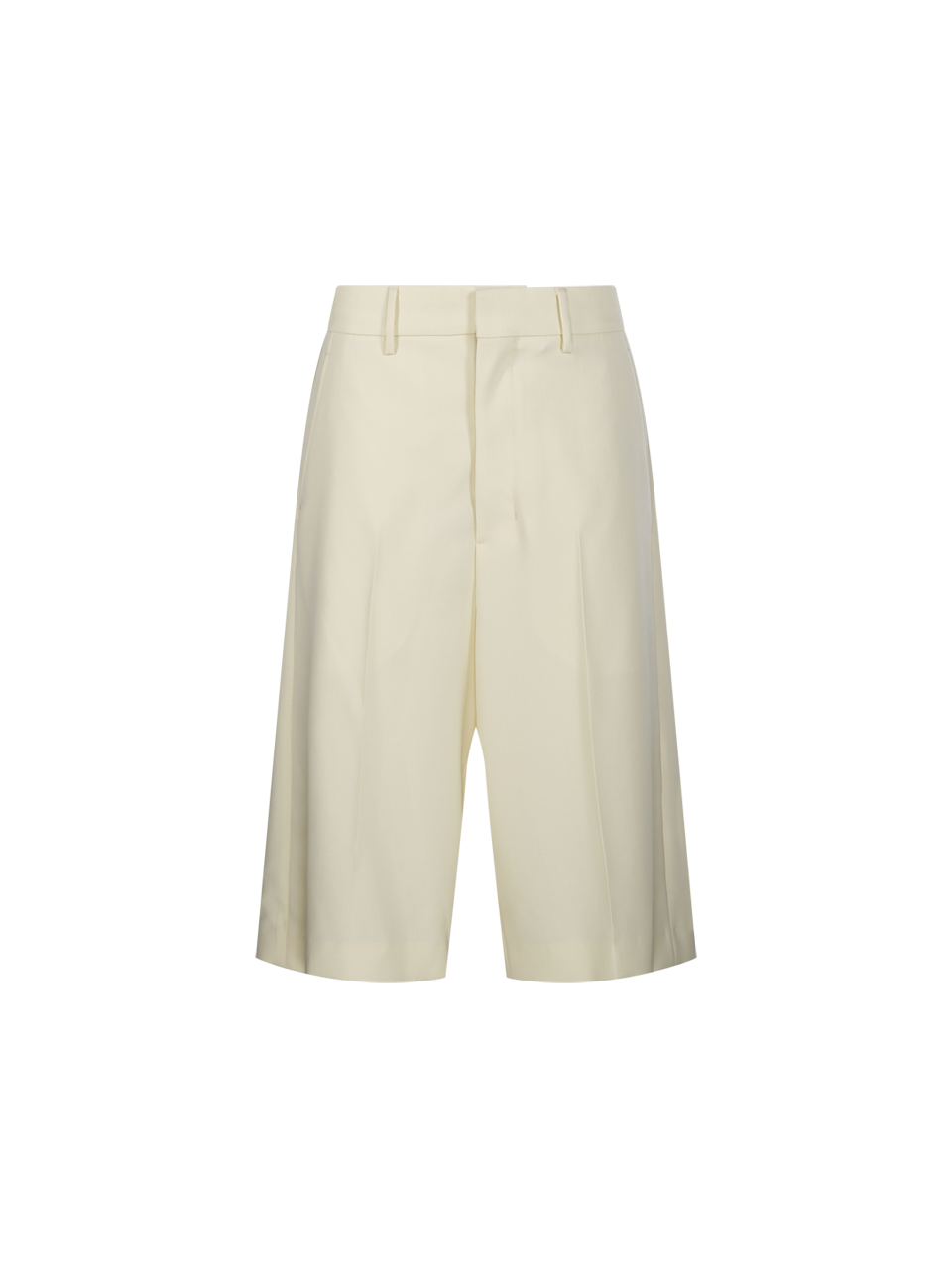 WOMAN AMI LIGHT YELLOW VIRGIN WOOL WIDE BERMUDA