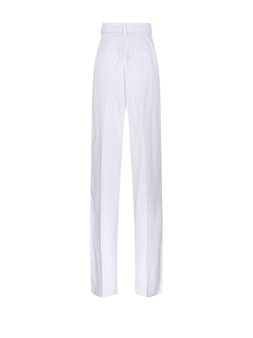 パンツ SPORTMAX WHITE COTTON PANTS WOMAN MAXMARA SPORTMAX WHITE COTTON LEONE HIGH WAIST PANTS