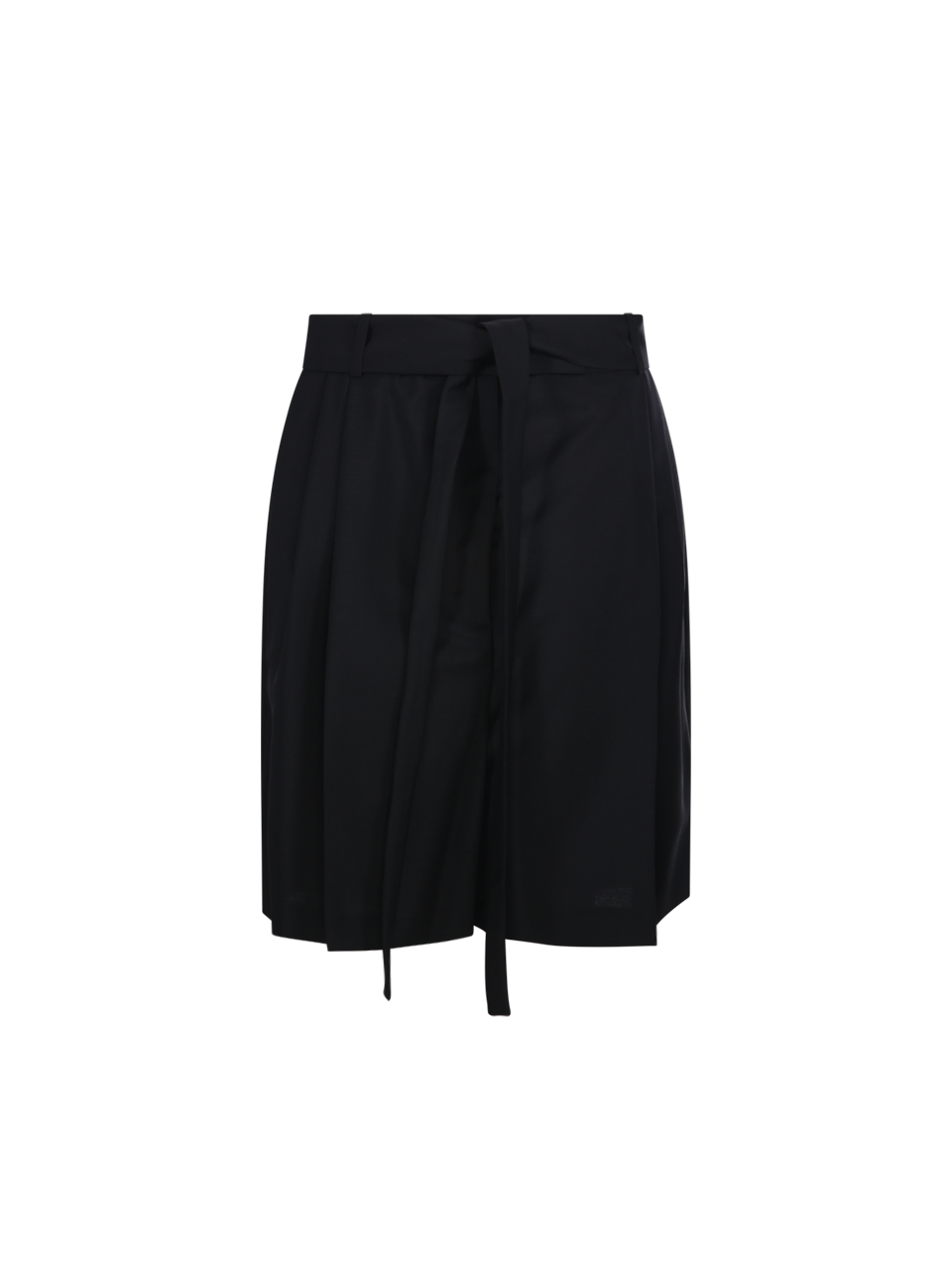 WOMAN ROHE BLACK VIRGIN WOOL TAILORED SHORTS WITH BELT