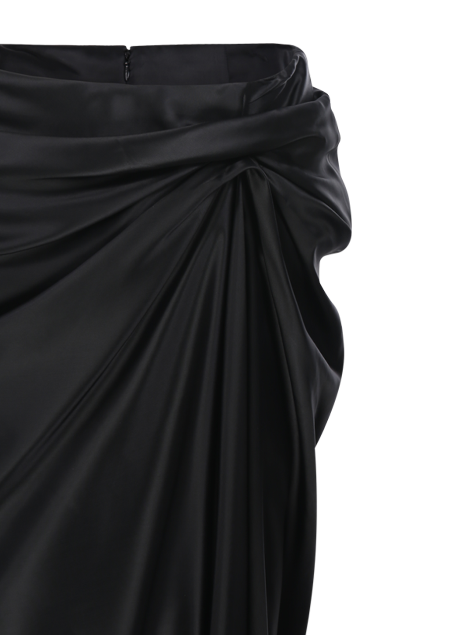 WOMAN BALENCIAGA BLACK CUPRO DRAPED SKIRT