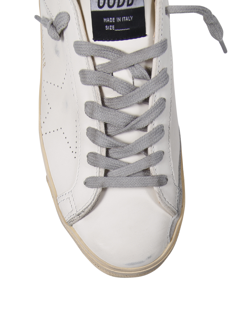 MEN GOLDEN GOOSE WHITE LEATHER SUPER-STAR SNEAKER