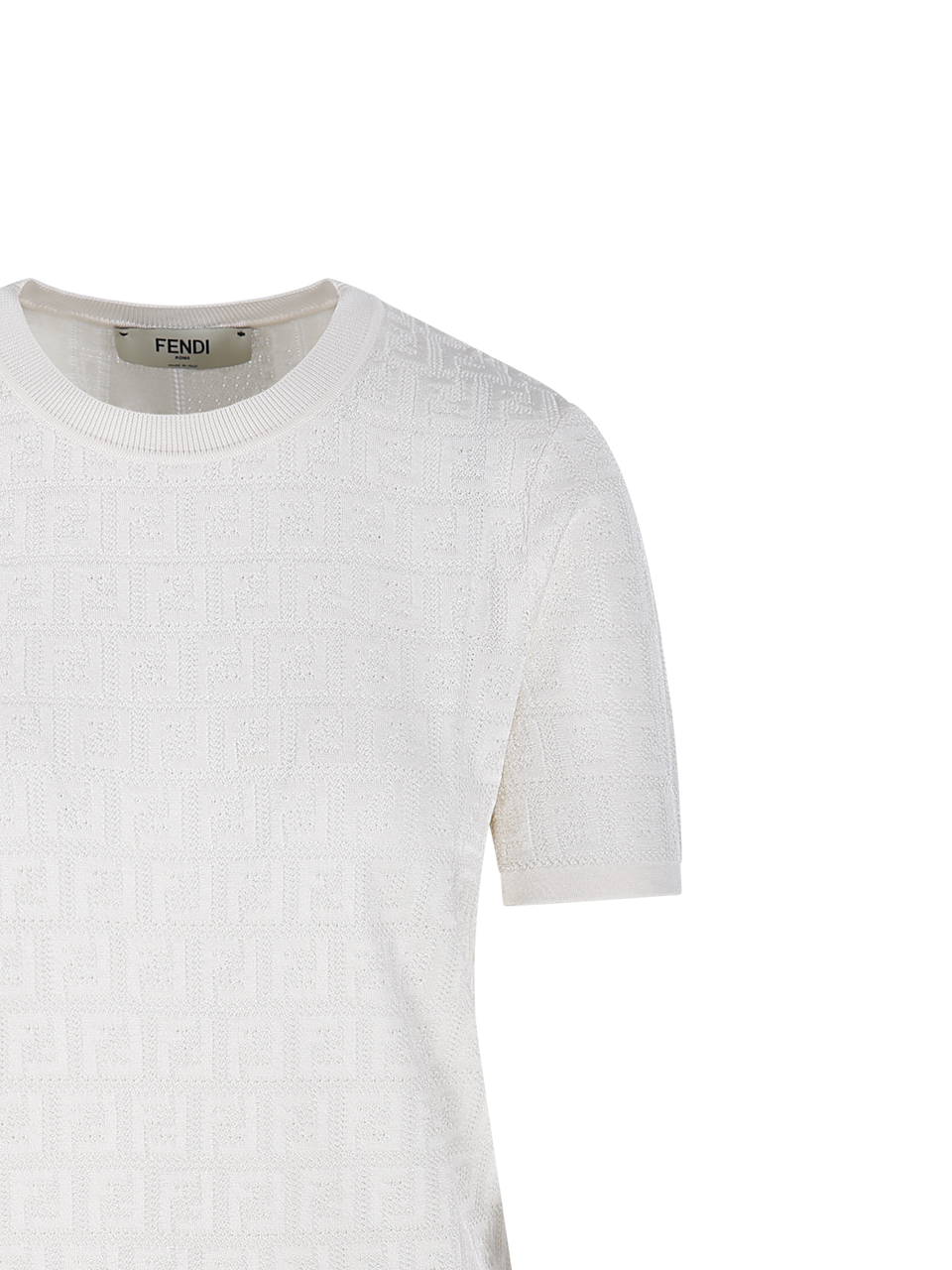 WOMAN FENDI WHITE COTTON LOGO T-SHIRT