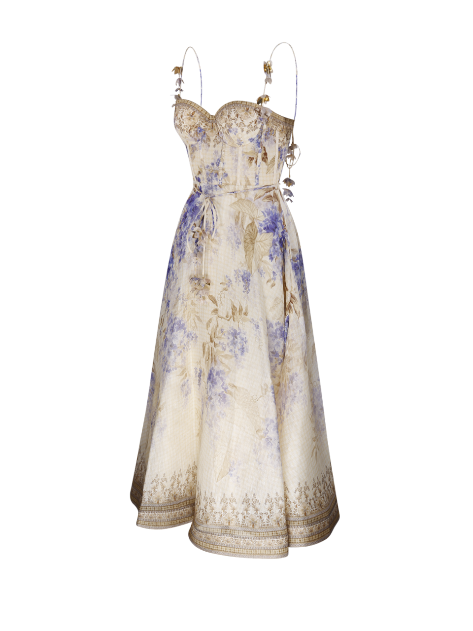 WOMAN ZIMMERMANN NUDE LINEN DAWNING PICNIC DRESS WOMAN ZIMMERMANN NUDE LINEN DAWNING PICNIC DRESS