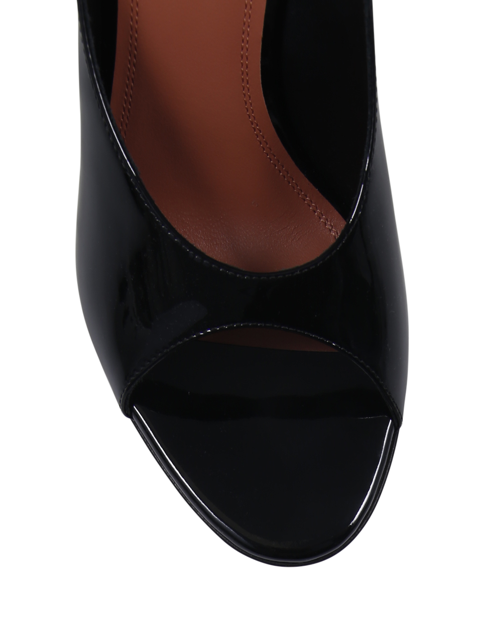 サンダル・ミュール Amina Muaddi \"Anok Slipper\" Pump Sandals Black WOMAN AMINA MUADDI BLACK LAMINATED CALF ANOK PUMP