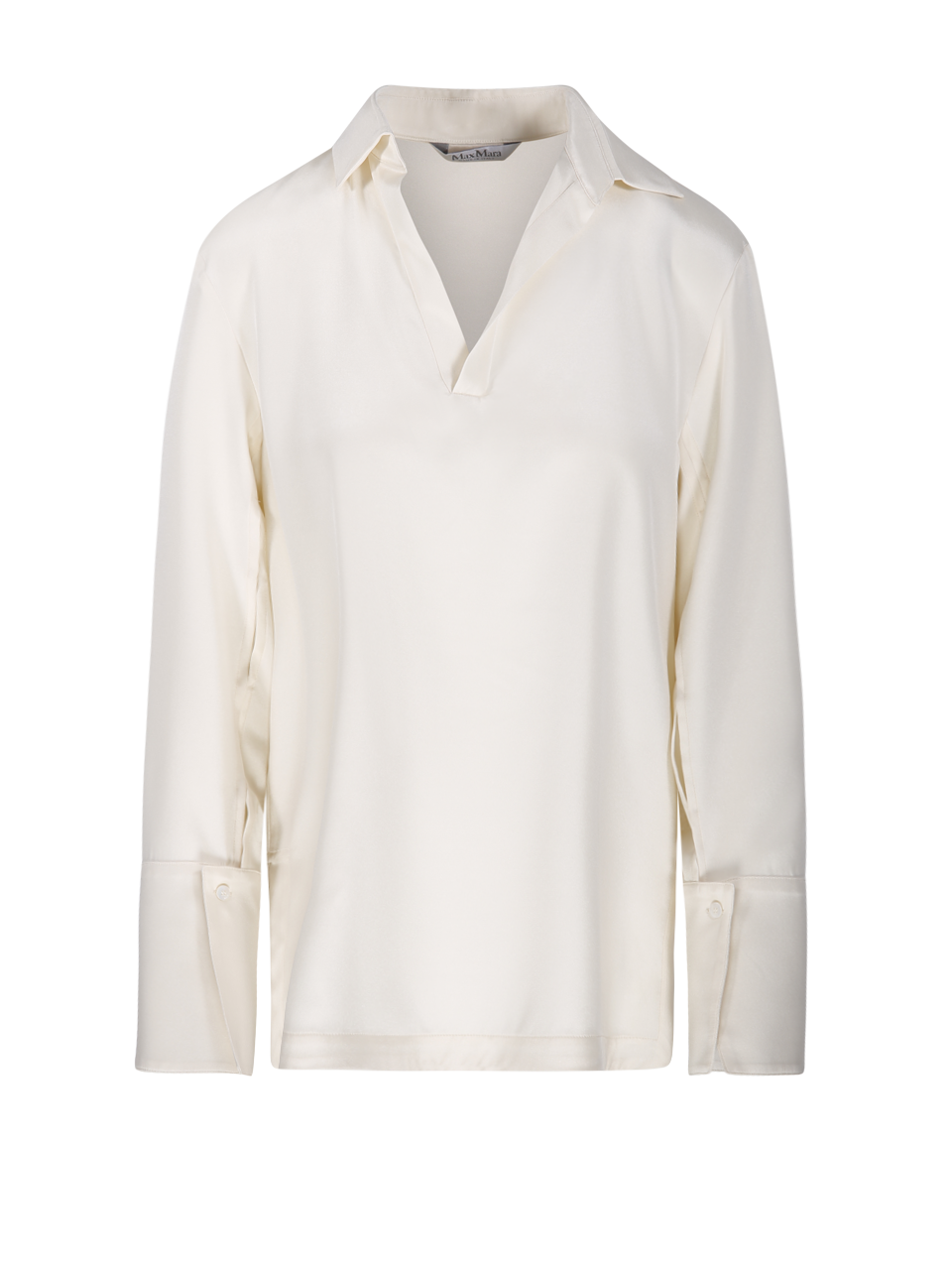 WOMAN MAXMARA PURE WHITE SILK DOVER SHIRT 