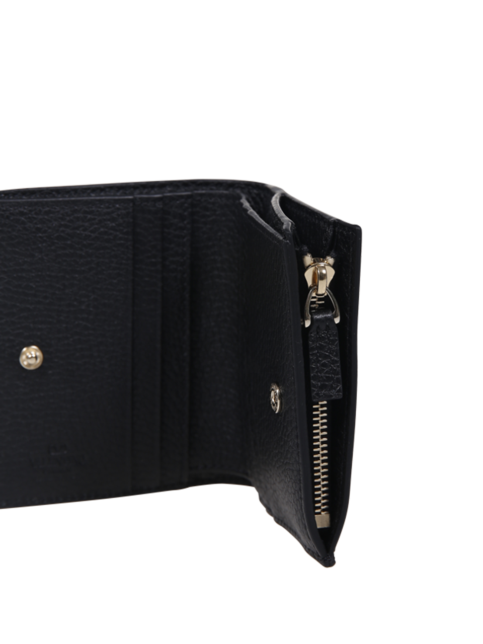 WOMAN VALENTINO GARAVANI BLACK CALF LEATHER ROCKSTUD WALLET