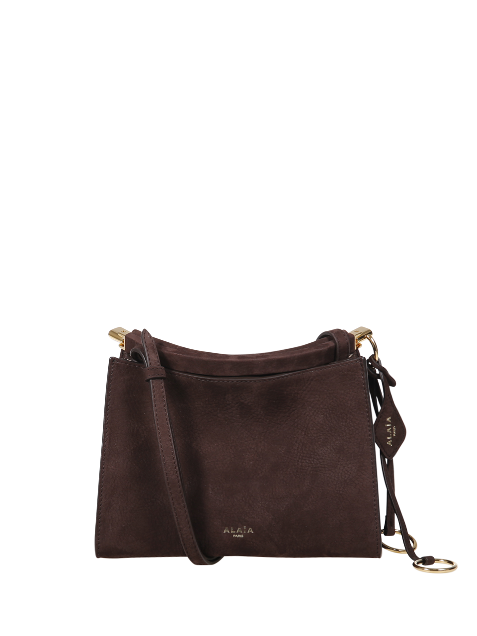 関税込み◎【ALAIA】LECLICKカーフスキンスモールスクエアバッグ WOMAN ALAIA BLACK CALF LEATHER SMALL LE CLICK SHOULDER BAG