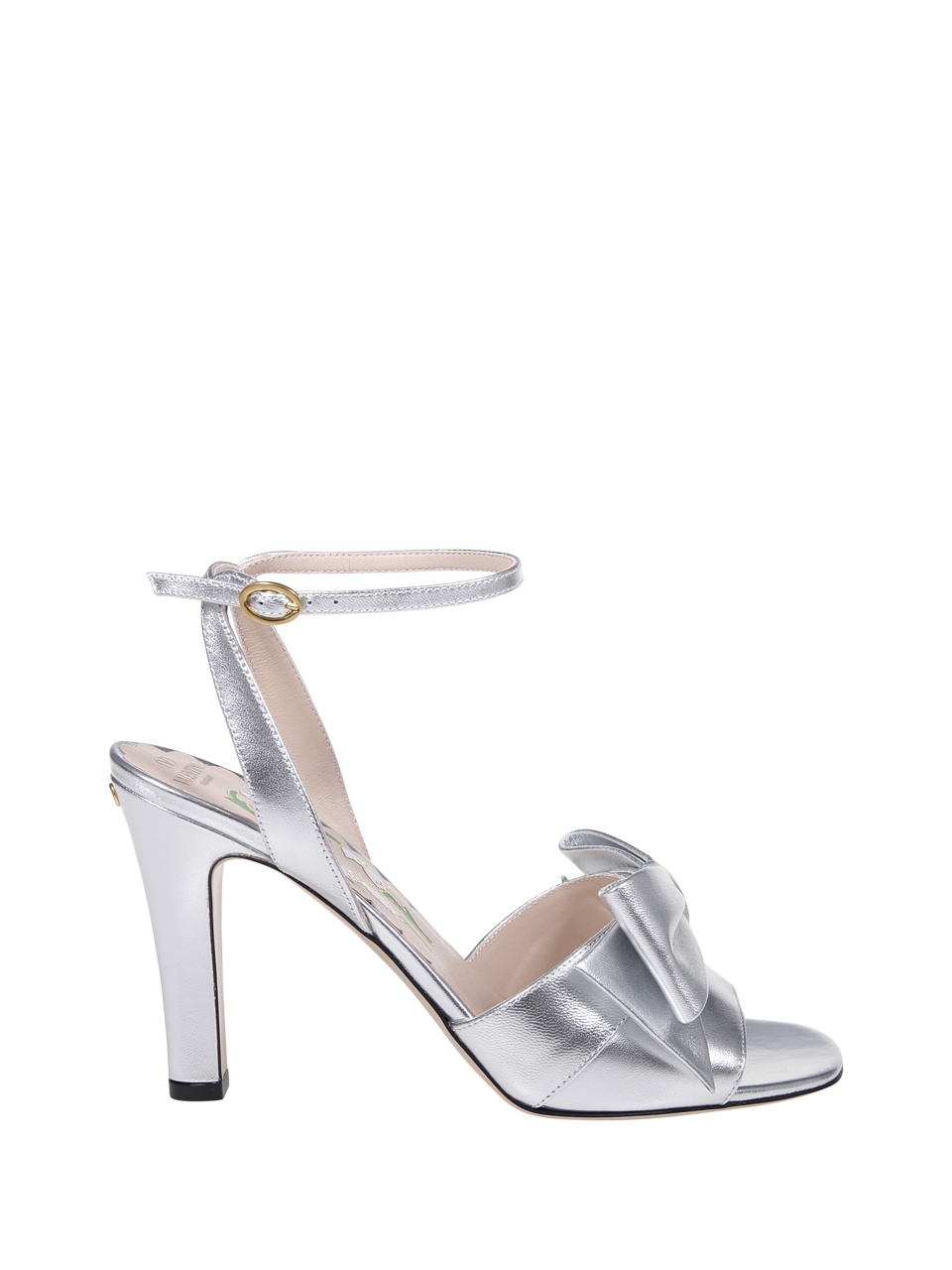 WOMAN VALENTINO GARAVANI SLVER LEATHER BOWOW SANDAL 