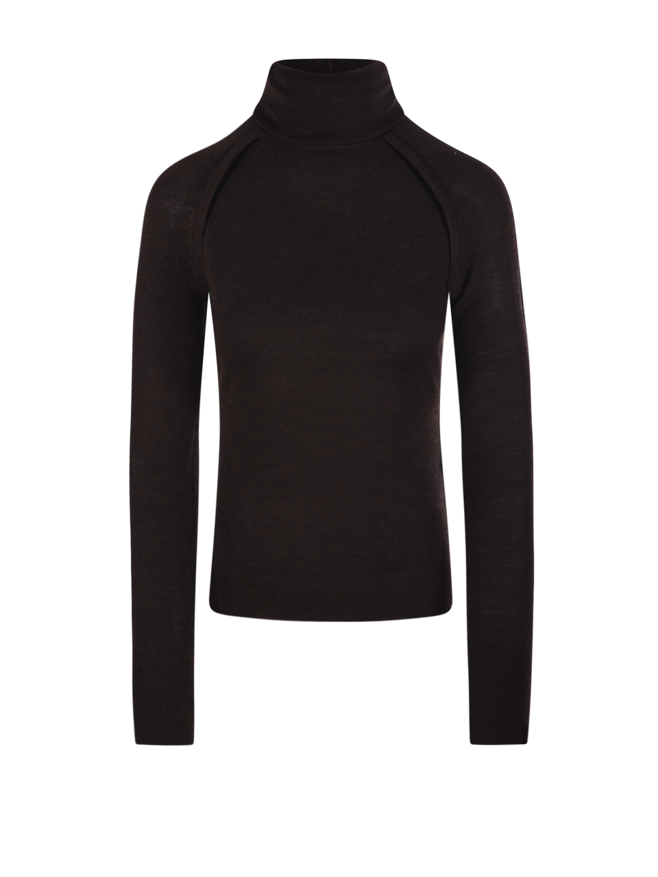 WOMAN VICTORIA BECKHAM BROWN MERINO WOOL TOP