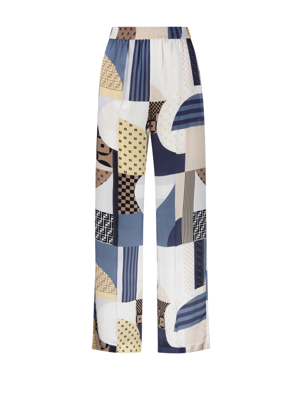 WOMAN FENDI MULTICOLOR SILK PATCHWORK PANT