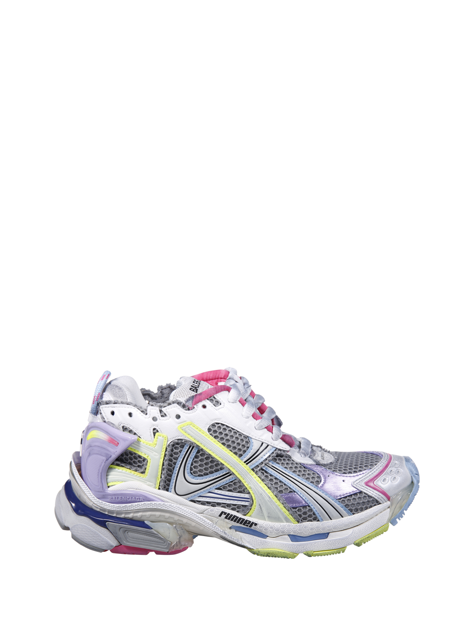 DONNA BALENCIAGA SNEAKER RUNNER IN POLIURETANO GRIGIA