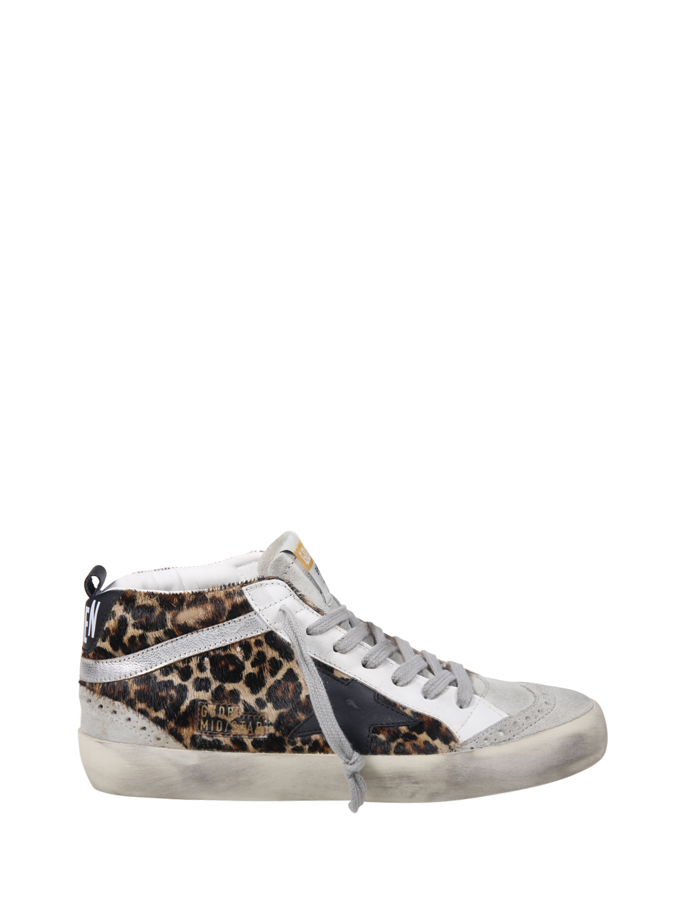 WOMAN GOLDEN GOOSE WHITE LEATHER MID STAR SNEAKER 