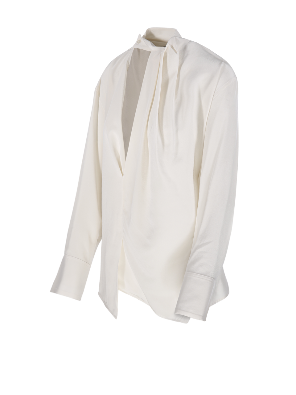 WOMAN VICTORIA BECKHAM IVORY SILK DRAPE DETAIL BLOUSE