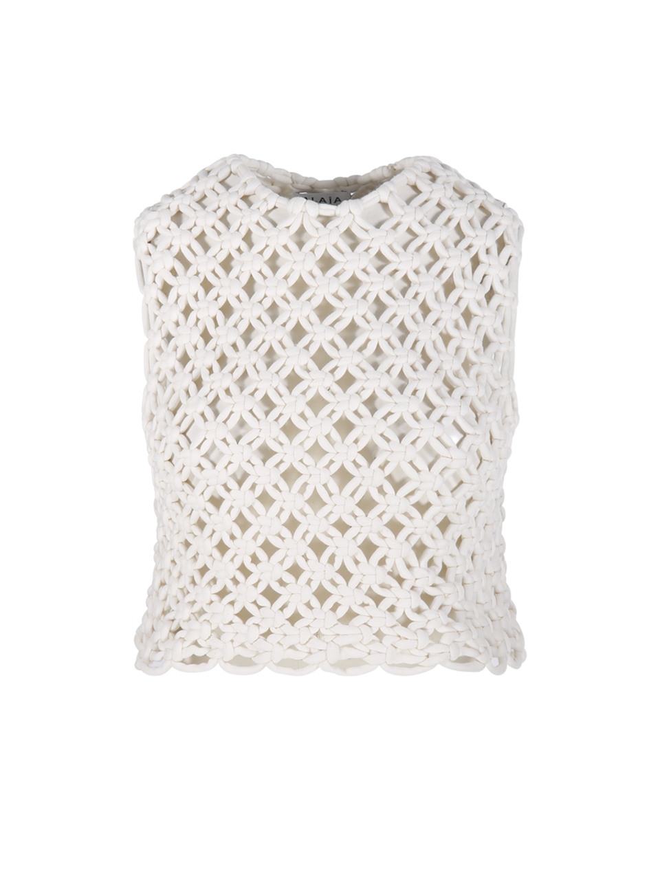 WOMAN ALAIA WHITE COTTON SQUARE TOP
