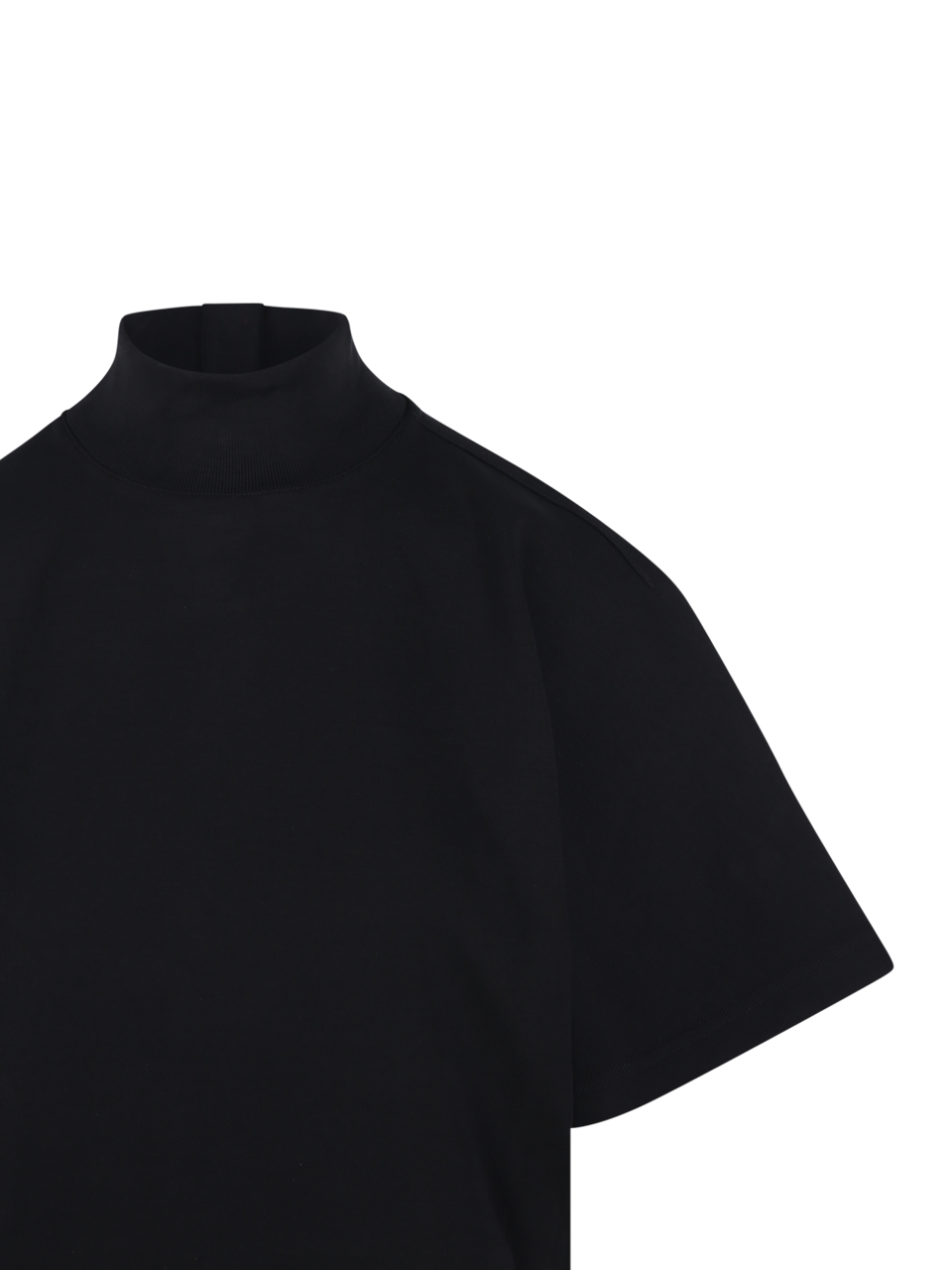 WOMAN ALAIA BLACK COTTON HIGH NECK TOP