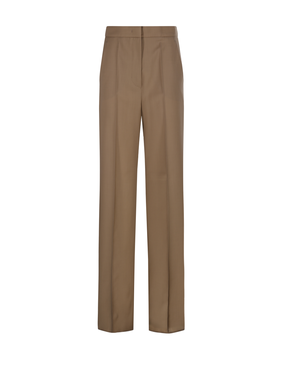 DONNA MAXMARA PANTALONI FERNET IN LANA VERGINE MARRONE 