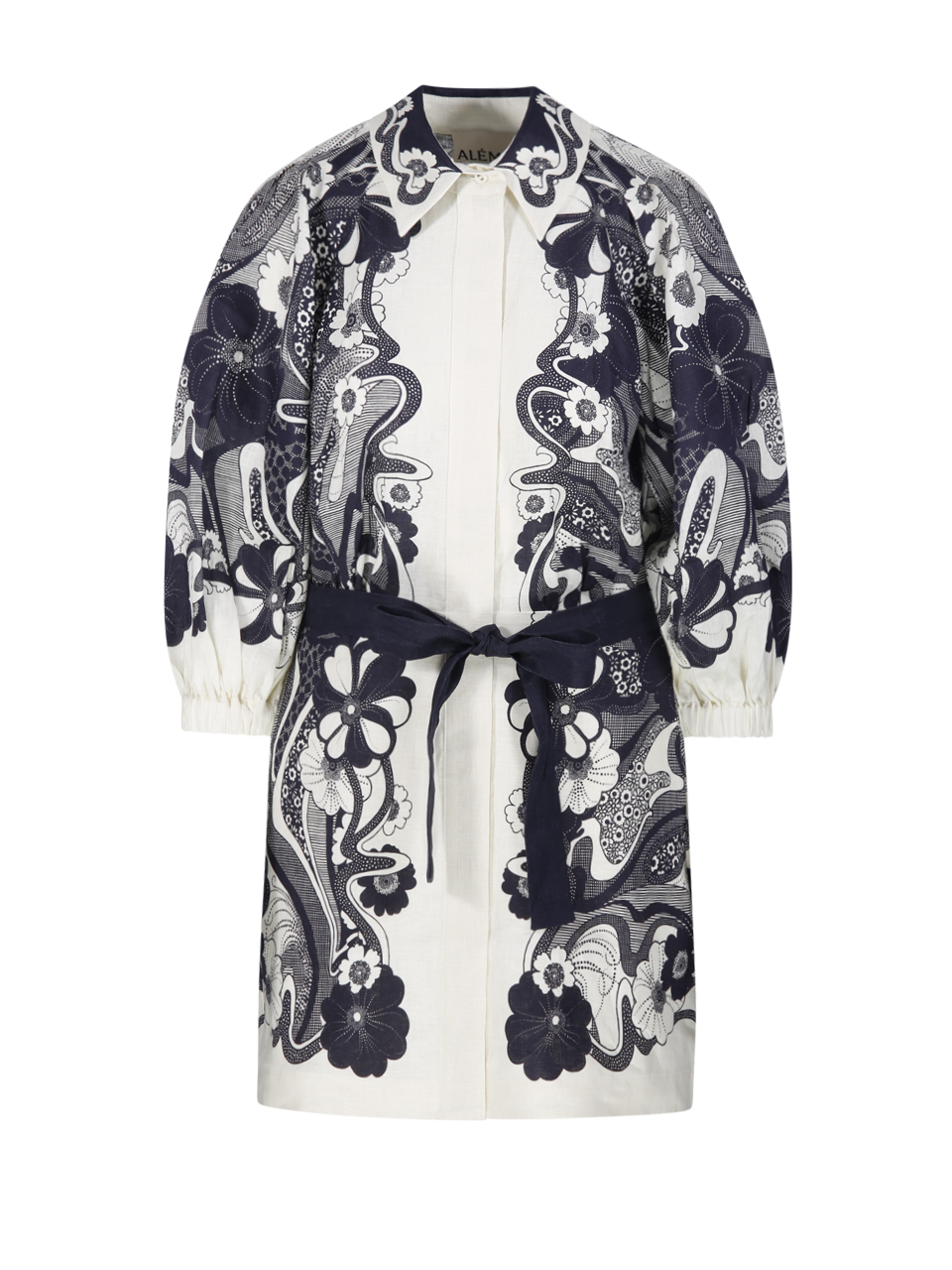 DONNA ALEMAIS ABITO MICKEY CORTO IN LINO BLU EUROPEO 