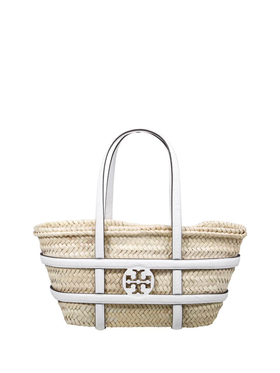 DONNA TORY BURCH BORSA SHOPPING PICCOLA ELLA IN RAFIA BIANCA