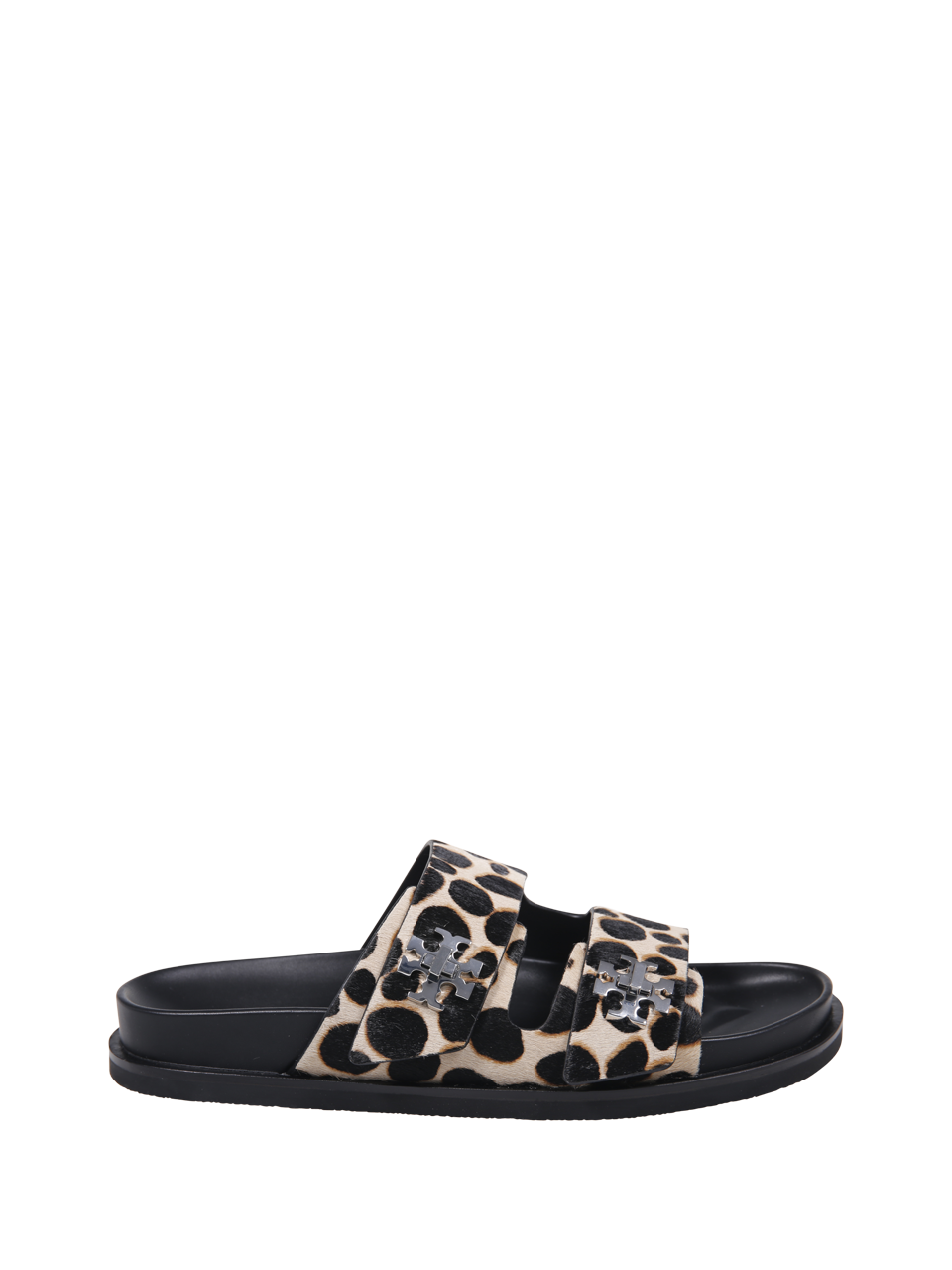 WOMAN TORY BURCH BLACK CALF LEATHER SPORTY SLIPPERS 