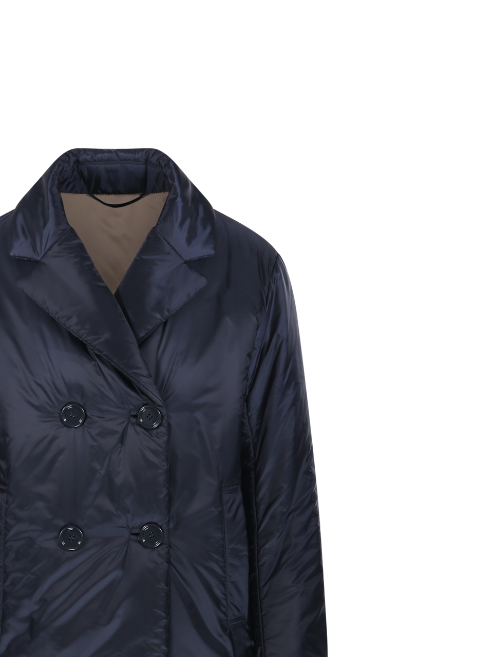 ダウンジャケット・コート Max Mara Midnight blue polyester Camelia padded jacke Padded double-breasted jacket in water-repellent canvas