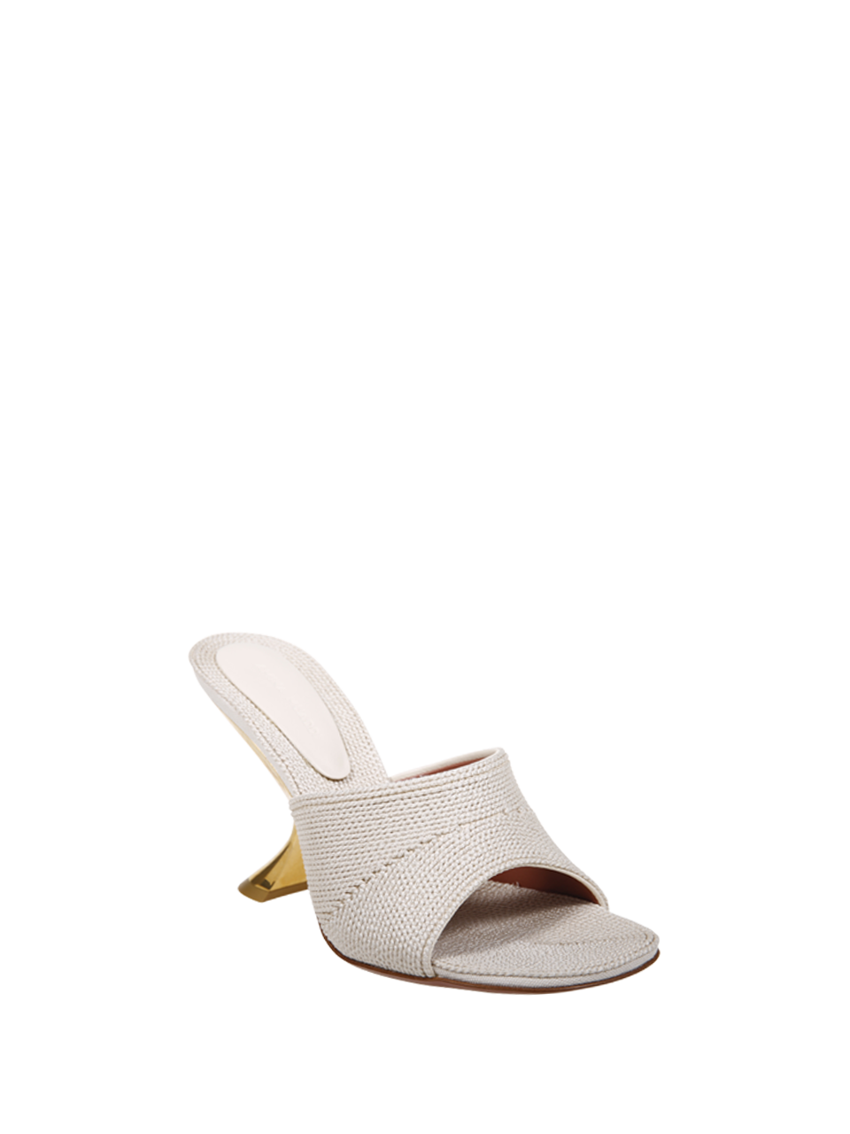 WOMAN AMINA MUADDI WHITE CALF LEATHER TAYLOR WOVEN SANDAL