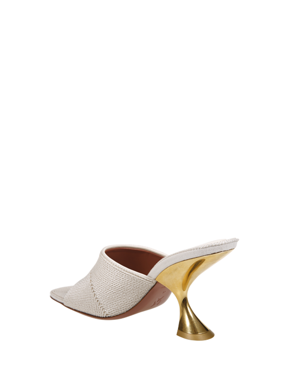 WOMAN AMINA MUADDI WHITE CALF LEATHER TAYLOR WOVEN SANDAL