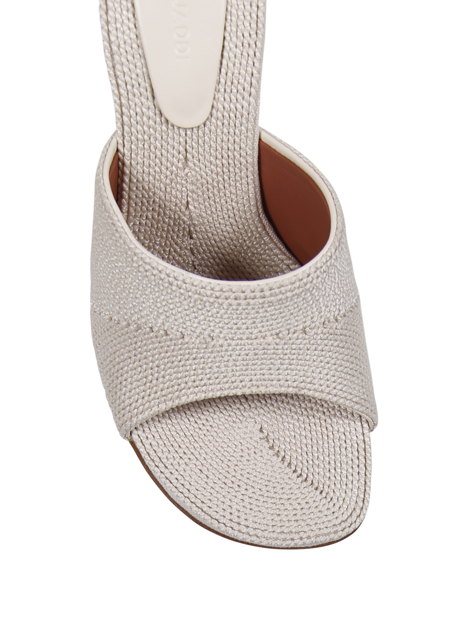 WOMAN AMINA MUADDI WHITE CALF LEATHER TAYLOR WOVEN SANDAL