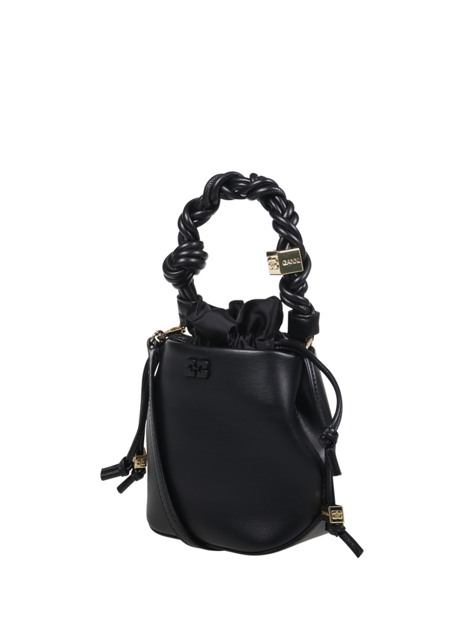 WOMAN GANNI BLACK RECYCLED LEATHER BOU BUCKET MINI BAG WOMAN GANNI BLACK RECYCLED LEATHER BOU BUCKET MINI BAG
